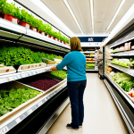 Supermarket Salad Aisle**

"A brightly lit aisle in a supermarket, showcasing a variety of pre-packaged salads on refrigerated shelves, fully clothed shoppers browsing the selections, focus on fresh greens and colorful toppings, appropriate content, safe for work, professional product photography, perfect anatomy, natural proportions, well-formed hands, proper finger count, family-friendly setting, modest display."

**