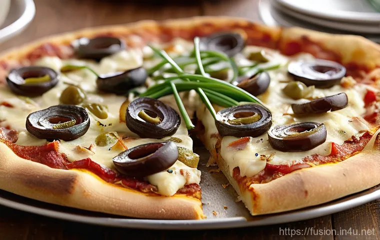퓨전 피자의 저염 소스 - **Image Prompt: Gourmet Perilla Pesto Bulgogi Fusion Pizza**
    A visually stunning, high-angle clo...