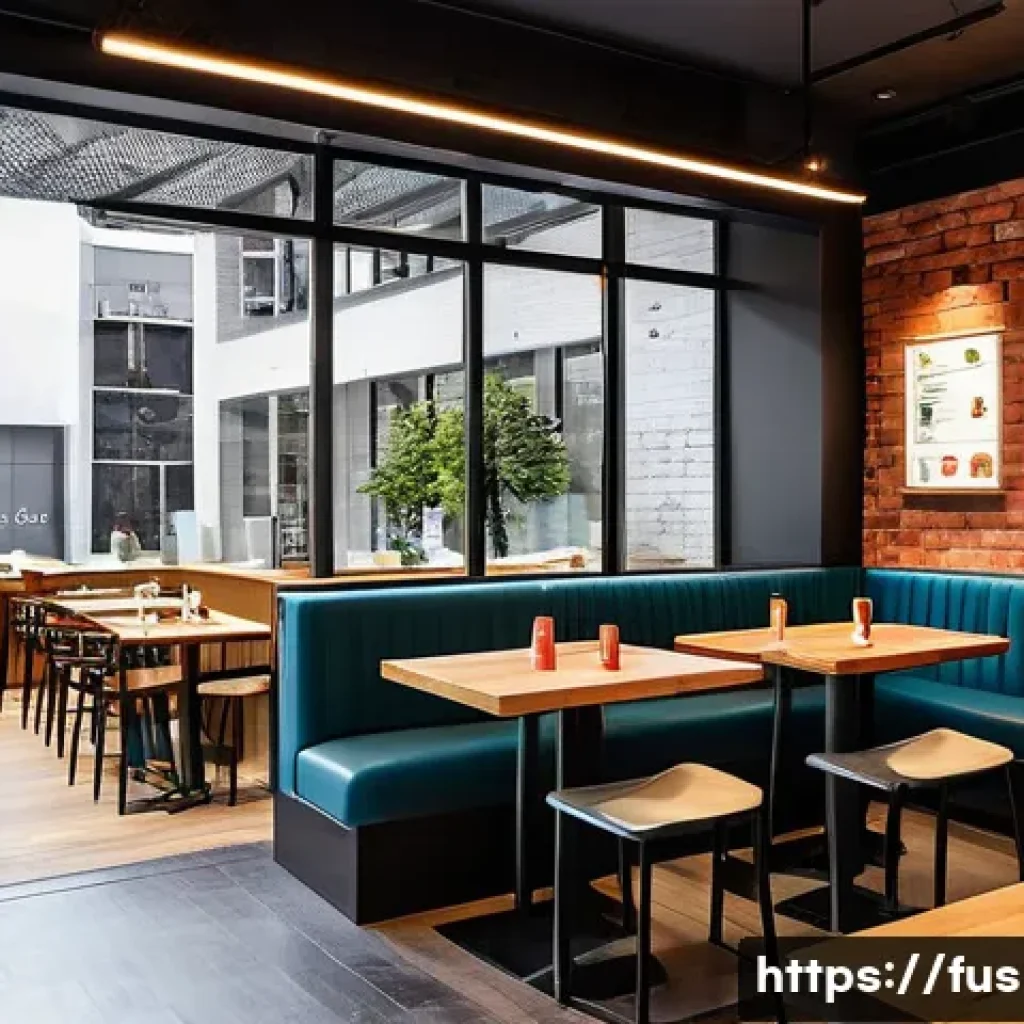 퓨전 패스트푸드의 글로벌화 전략 - **Prompt 1: Urban K-Fusion Fast Food Hub**
"A bustling, modern fast-casual restaurant in a vibra...